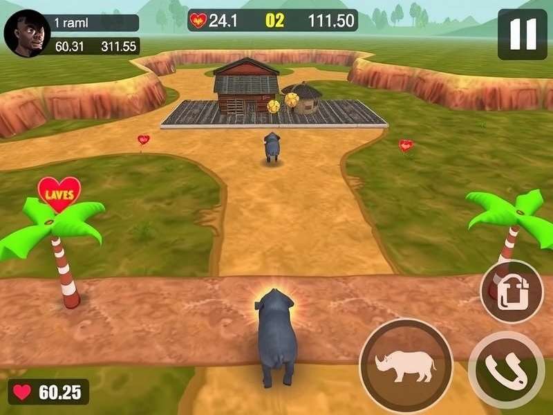 Dash Rhino Raipur Challenge Gameplay Screenshot - Endless Runner Action